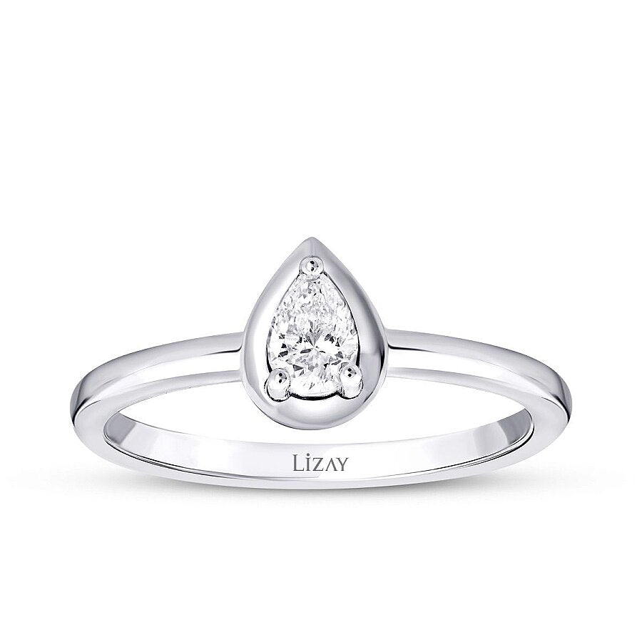 0,29 ct. Diamant Tropfen Solitärring