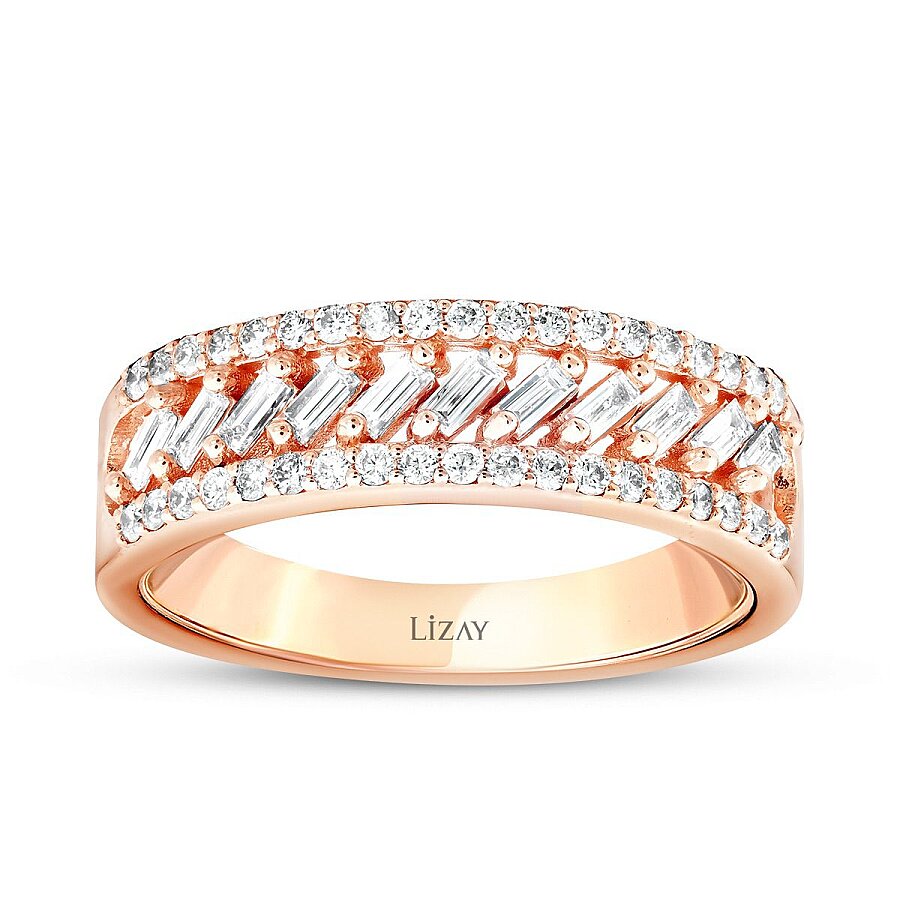 0,45 ct. Diamant Baguette Detailreiches Trend Ring