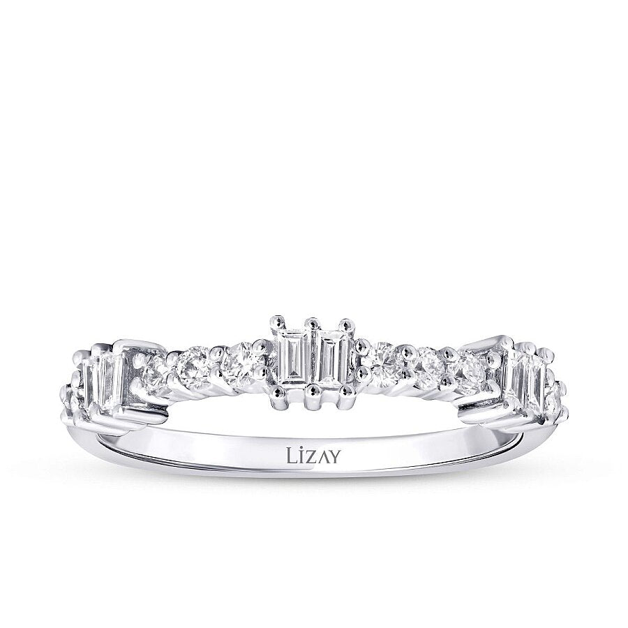 0,34 ct. Diamant Baguette Detailreiches Ring
