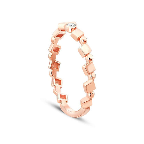 0,11 ct. Diamant Baguette Stein Asymmetrisch Ring