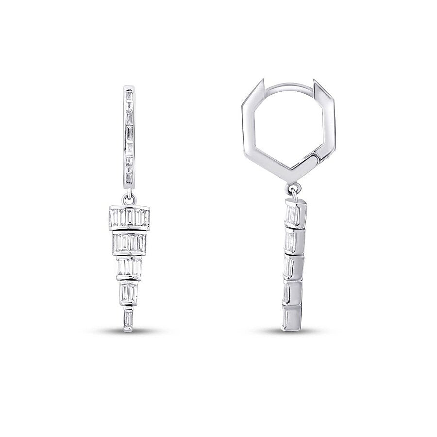 0,83 ct. Diamant Baguette Stein Hängende Ohrringe