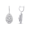 3,72 ct. Diamant Baguette Stein Tropfen Ohrringe