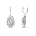 3,72 ct. Diamant Baguette Stein Tropfen Ohrringe