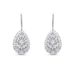 3,72 ct. Diamant Baguette Stein Tropfen Ohrringe