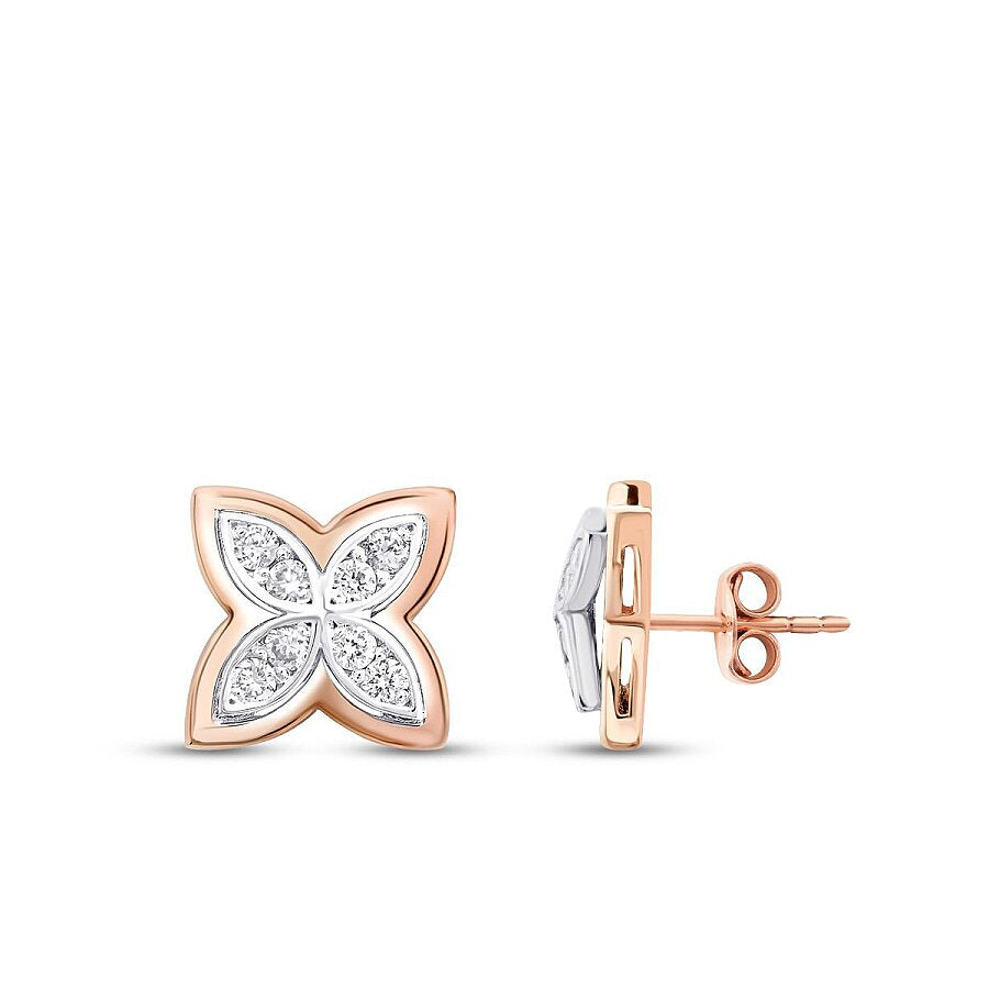 0,28 ct. Diamant Blume Ohrringe