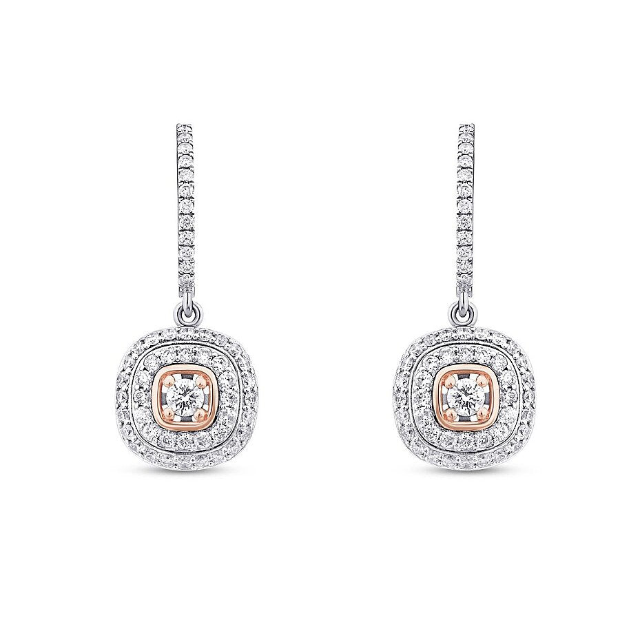 1,09 ct. Diamant Zweifarbig Ohrringe