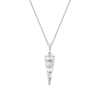 0,32 ct. Diamant Baguette Stein Hängende Halskette