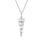 0,32 ct. Diamant Baguette Stein Hängende Halskette