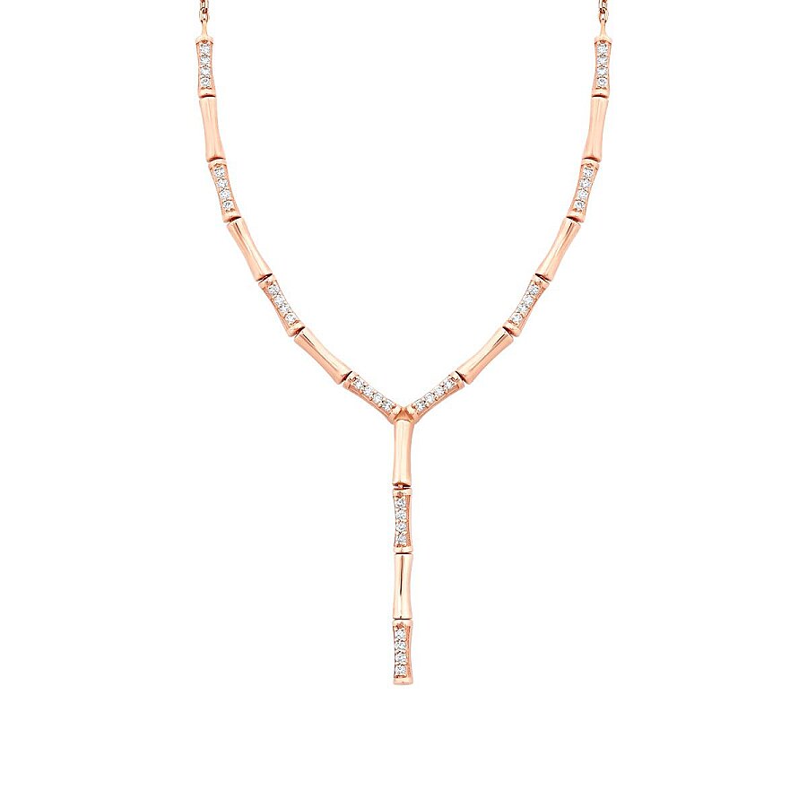 0,37 ct. Diamant Lang Hängende Stein Trend Halskette