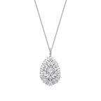 2,40 ct. Diamant Baguette Stein Tropfen Halskette