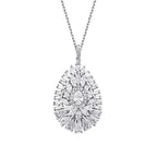2,40 ct. Diamant Baguette Stein Tropfen Halskette