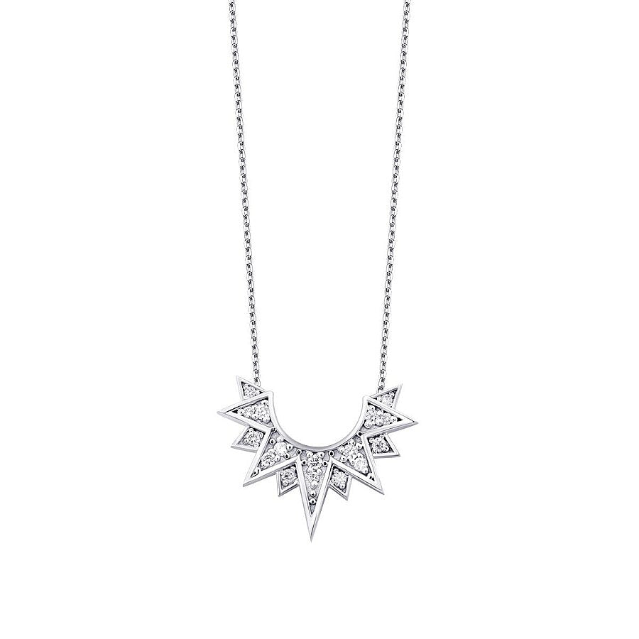 0,13 ct. Diamant Dreieck Detailreiches Trend Halskette