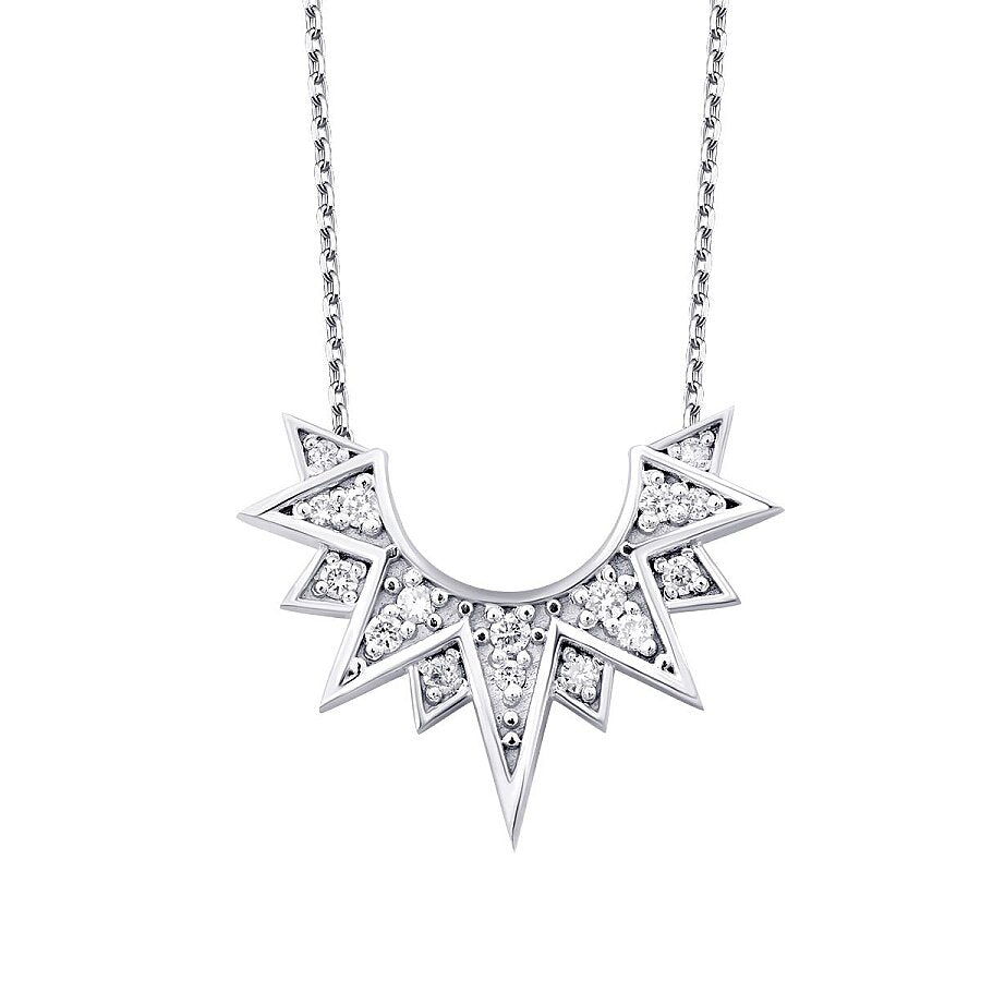 0,13 ct. Diamant Dreieck Detailreiches Trend Halskette