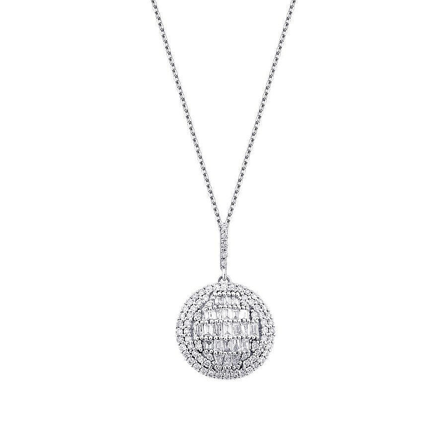 0,51 ct. Diamant Baguette Stein Brillant Halskette