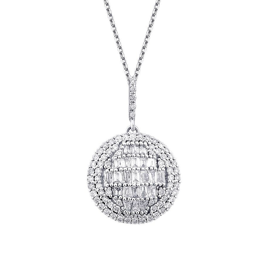 0,51 ct. Diamant Baguette Stein Brillant Halskette