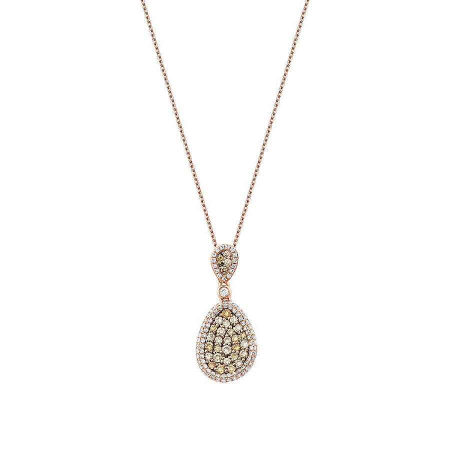 0,74 ct. Diamant Brillant Stein Tropfen Halskette