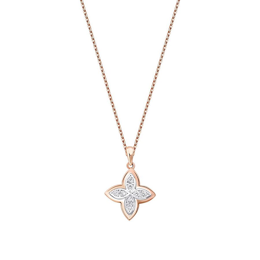 0,14 ct. Diamant Blume Halskette