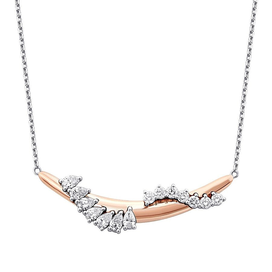 0,91 ct. Diamant Spiral Stein Trend Halskette