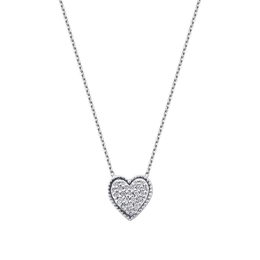 0,09 ct. Diamant Herz Halskette
