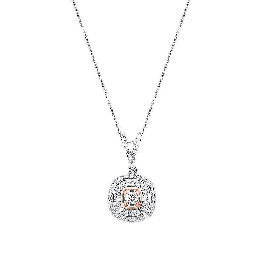 0,52 ct. Diamant Zweifarbig Halskette