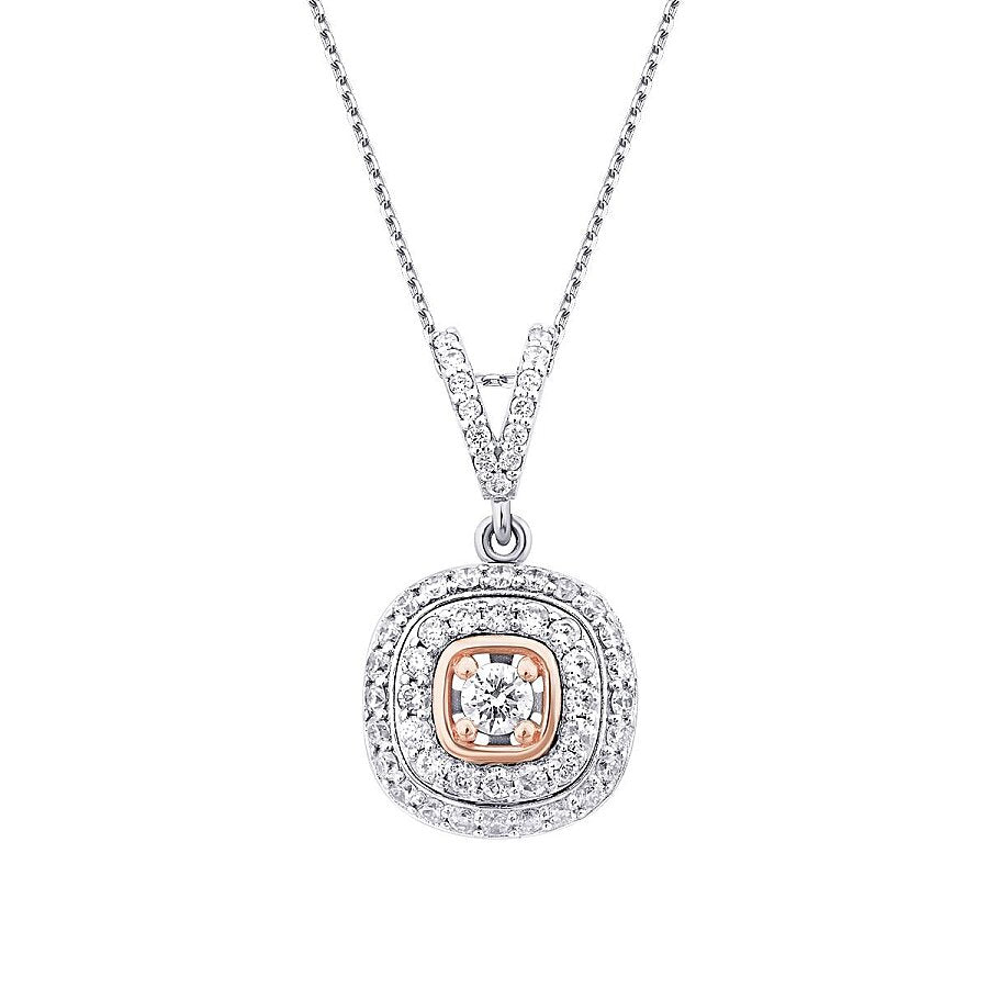 0,52 ct. Diamant Zweifarbig Halskette