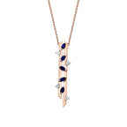 0,62 ct. Diamant Lang Saphir Halskette