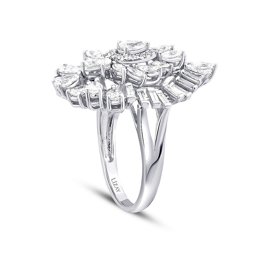 1,91 ct. Diamant Baguette Stein Tropfen Ring