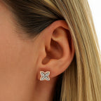0,28 ct. Diamant Blume Ohrringe