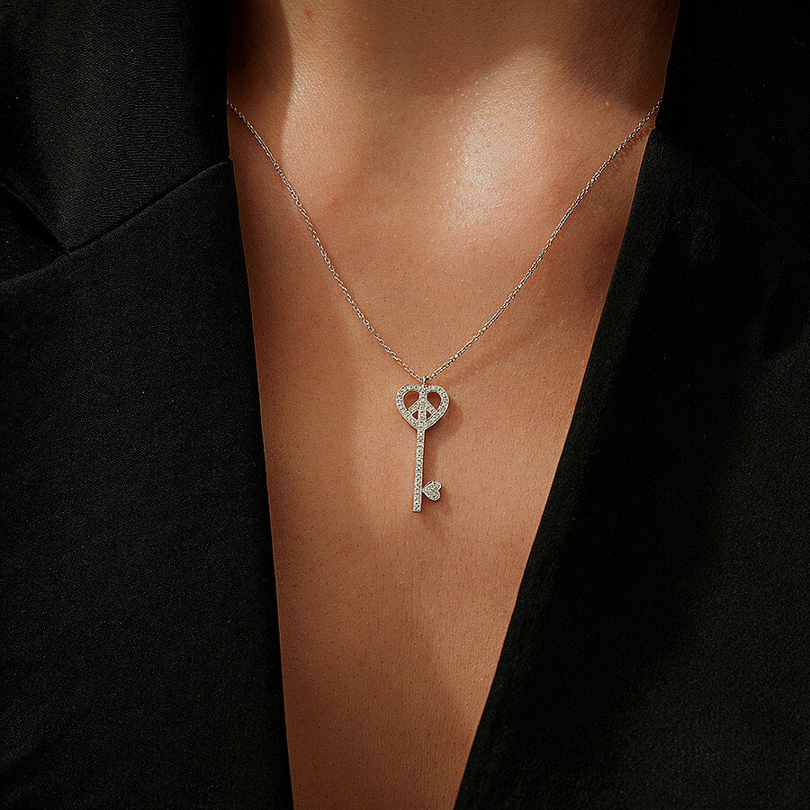 0,21 ct. Diamant Schlüssel Trend Halskette