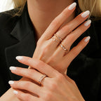 0,45 ct. Diamant Baguette Detailreiches Trend Ring