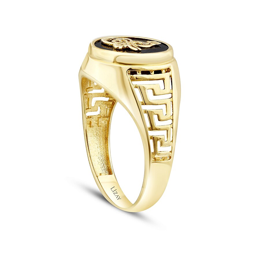 Herrenring ile Onyx und osmanischem Siegel aus Gold