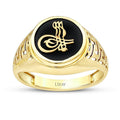 Herrenring ile Onyx und osmanischem Siegel aus Gold