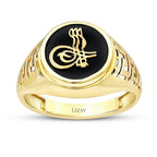 Herrenring ile Onyx und osmanischem Siegel aus Gold