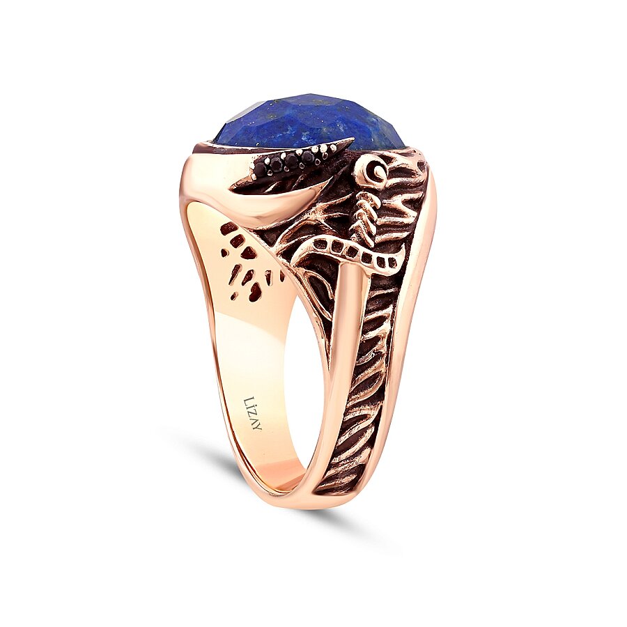 Lapis lazuli-Herrenring aus Gold