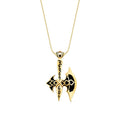 Herren-Halskette mit Axt-Anhänger und Onyx aus Gold