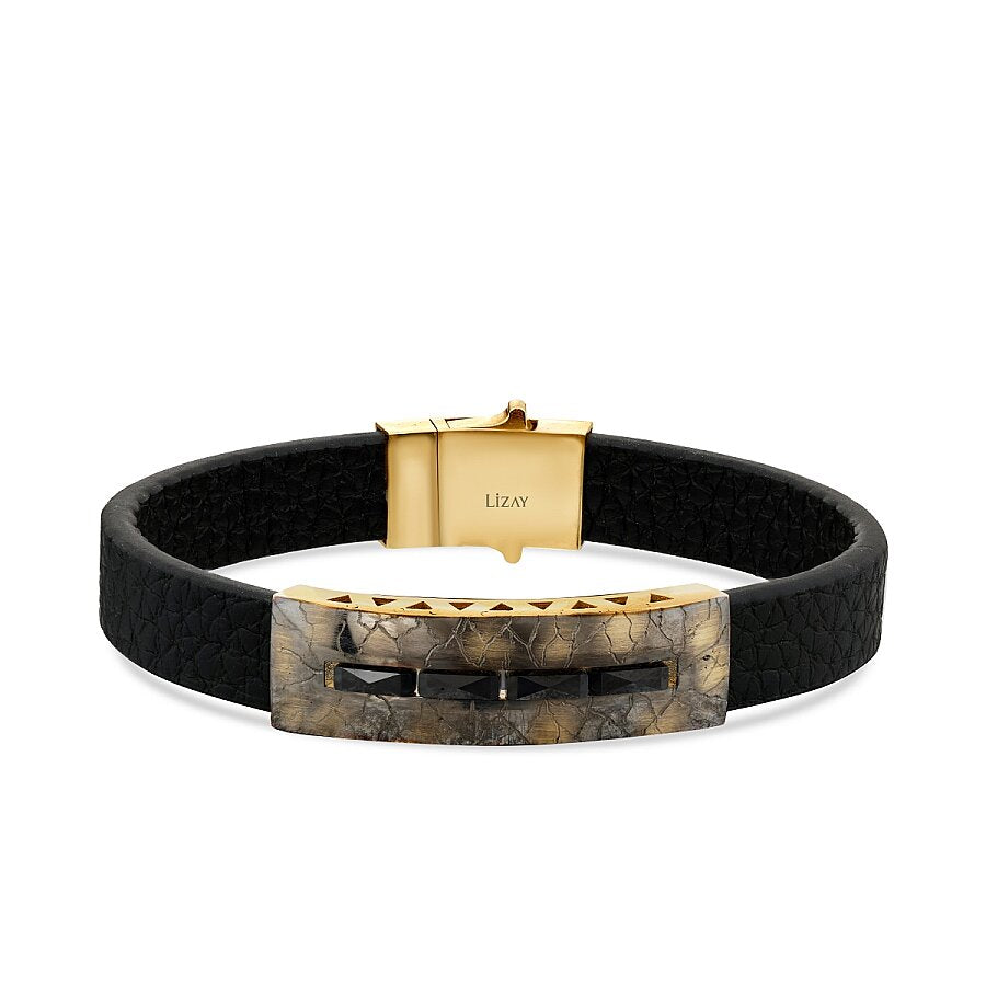 Herrenarmband im Distressed-Look aus Gold