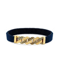 Marineblaues Herrenarmband mit meandrierendem Muster aus Gold