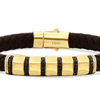 Herrenarmband aus Gold in Schwarz mit detailreichem Steinbesatz