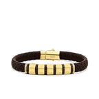 Herrenarmband aus Gold in Schwarz mit detailreichem Steinbesatz