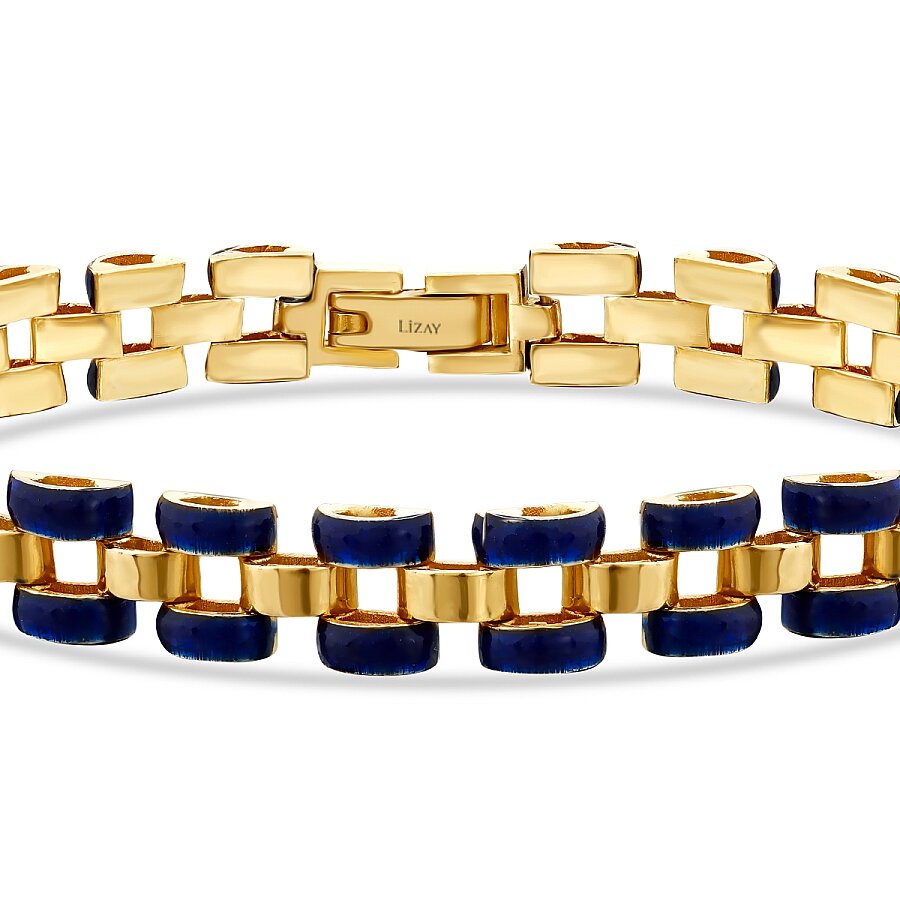 Emaille-Herrenarmband aus Gold