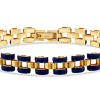 Emaille-Herrenarmband aus Gold