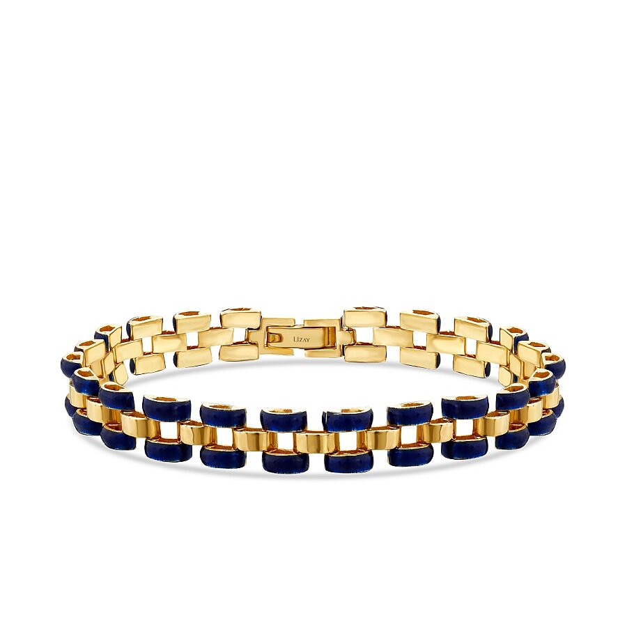 Emaille-Herrenarmband aus Gold