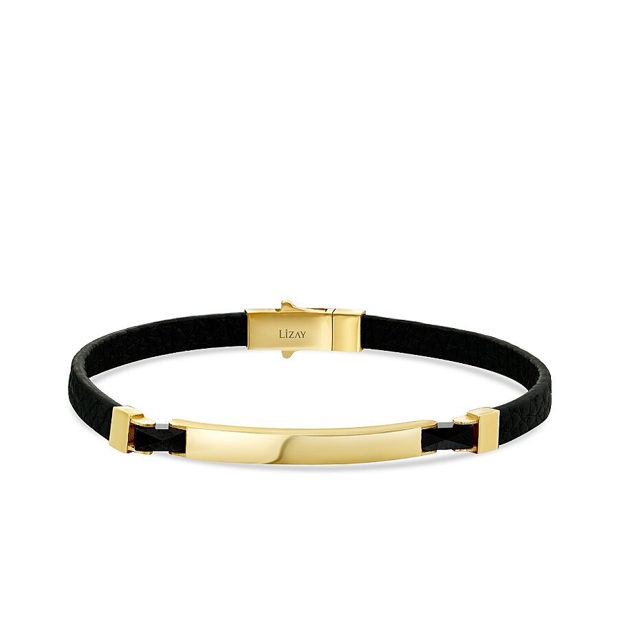Herrenarmband mit Onyx-Stein aus Gold