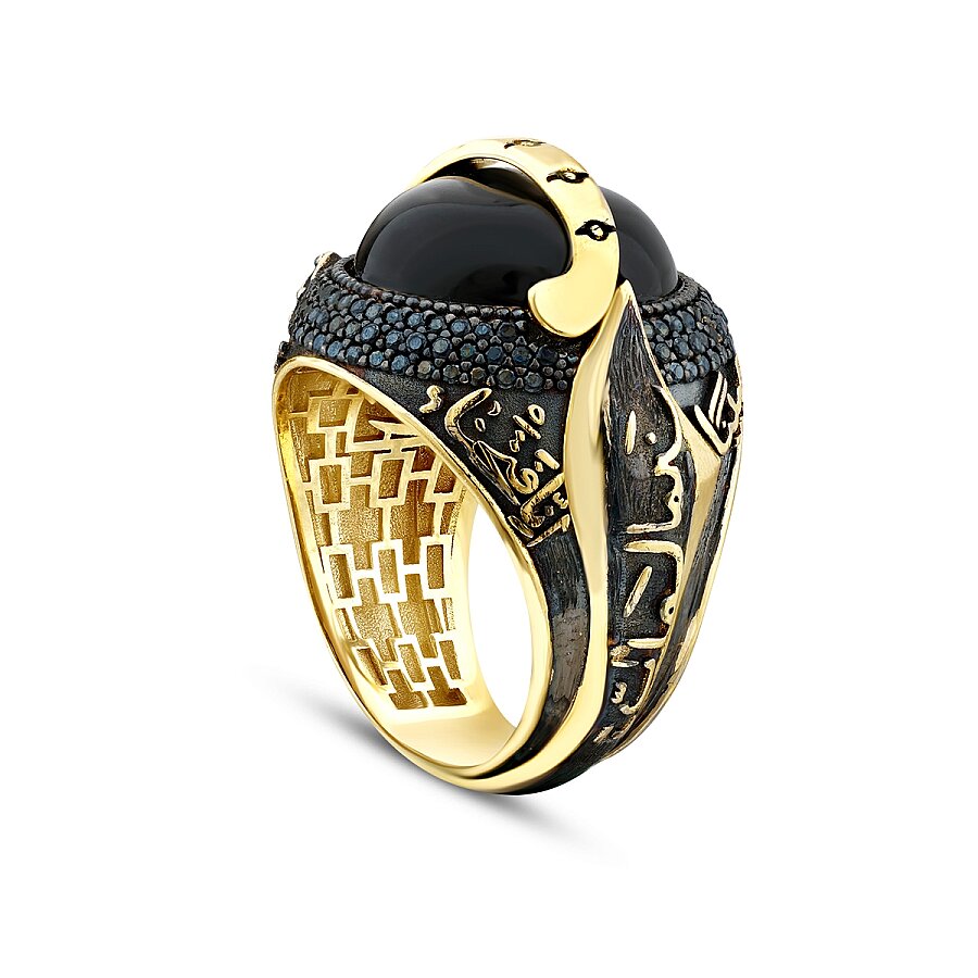 Herrenring mit Onyx und osmanischem Siegel aus Gold