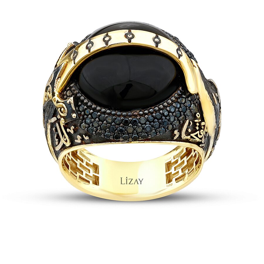 Herrenring mit Onyx und osmanischem Siegel aus Gold