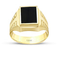 Quadratischer Onyx-Herrenring aus Gold