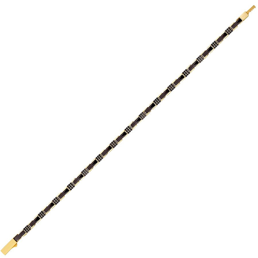 Herrenarmband mit schwarzem Onyx aus Gold
