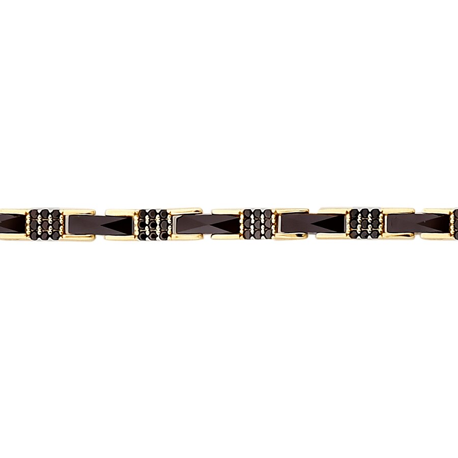 Herrenarmband mit schwarzem Onyx aus Gold