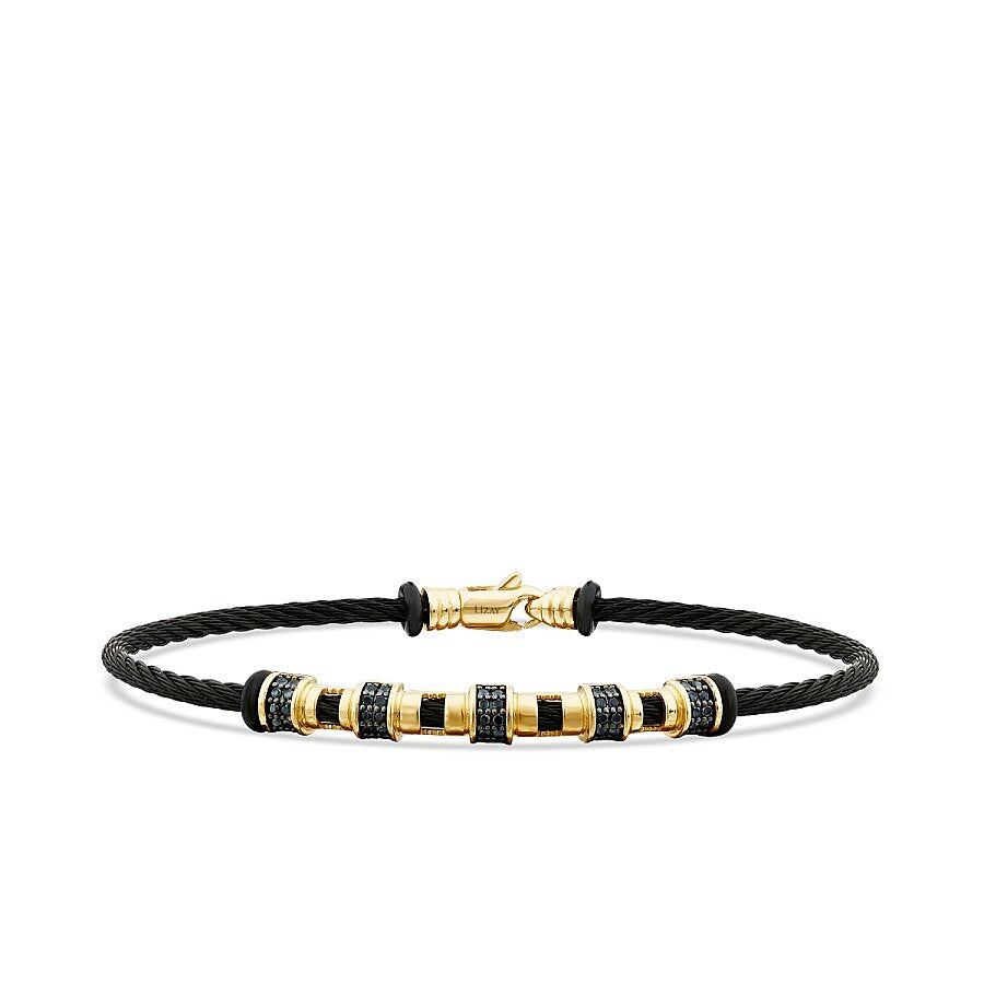 Herrenarmband mit schwarzem Onyx-Stein aus Gold