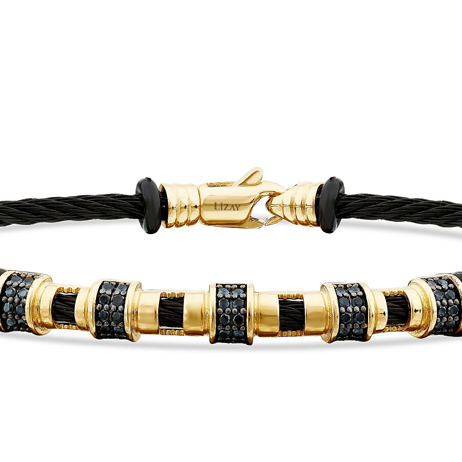 Herrenarmband mit schwarzem Onyx-Stein aus Gold